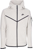 Nike-Felpa-Leggera-Cappuccio-Zip-Uomo-Sportswear-Tech-Fleece-Hoodie-Light-Bone/black-da-uomo