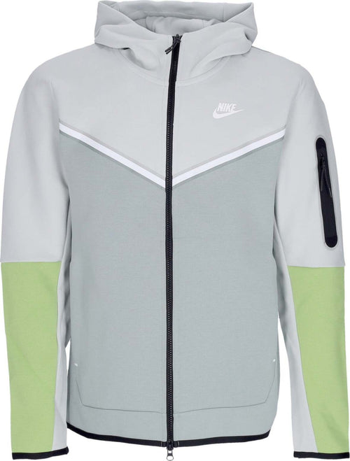 Nike-Felpa-Leggera-Cappuccio-Zip-Uomo-Sportswear-Tech-Fleece-Hoodie-Light-Silver/dusty-Sage/white-da-uomo