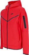 Nike-Felpa-Leggera-Cappuccio-Zip-Uomo-Sportswear-Tech-Fleece-Hoodie-University-Red/black-da-uomo