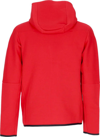 Nike-Felpa-Leggera-Cappuccio-Zip-Uomo-Sportswear-Tech-Fleece-Hoodie-University-Red/black-da-uomo