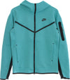 Nike-Felpa-Leggera-Cappuccio-Zip-Uomo-Sportswear-Tech-Fleece-Hoodie-Washed-Teal/black/black-da-uomo