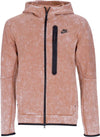 Nike-Felpa-Leggera-Cappuccio-Zip-Uomo-Sportswear-Tech-Fleece-Wash-Full-zip-Hoodie-Mineral-Clay/black-da-uomo