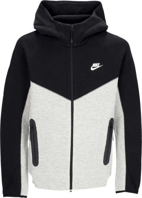 Nike-Felpa-Leggera-Cappuccio-Zip-Uomo-Tech-Fleece-Full-zip-Windrunner-Hoodie-Dk-Grey-Heather/black/white-da-uomo