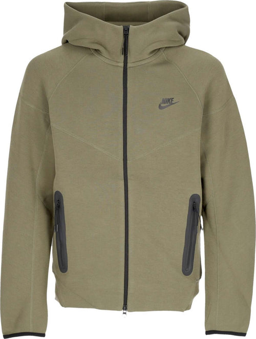 Nike-Felpa-Leggera-Cappuccio-Zip-Uomo-Tech-Fleece-Full-zip-Windrunner-Hoodie-Medium-Olive/black-da-uomo