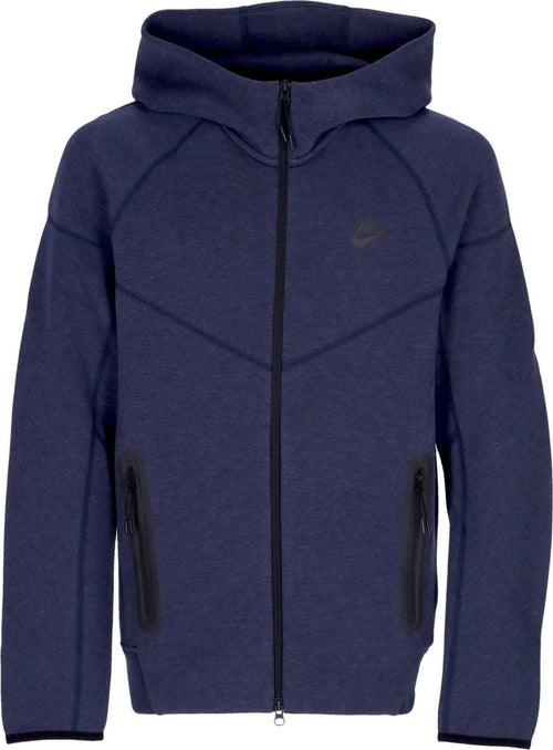 Nike-Felpa-Leggera-Cappuccio-Zip-Uomo-Tech-Fleece-Full-zip-Windrunner-Hoodie-Obsidian-Heather/black-da-uomo