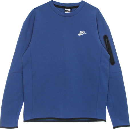 Nike-Felpa-Leggera-Girocollo-Uomo-Sportswear-Tech-Fleece-Dk-Marina-Blue/light-Bone-da-uomo