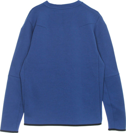 Nike-Felpa-Leggera-Girocollo-Uomo-Sportswear-Tech-Fleece-Dk-Marina-Blue/light-Bone-da-uomo