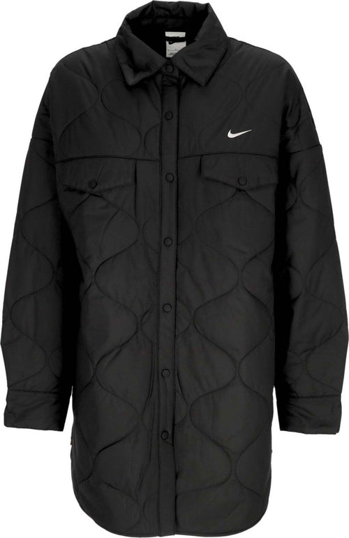 Nike-Giacca-Coach-Jacket-Donna-W-Sportswear-Essentials-Quilted-Trench-Black/white-da-donna