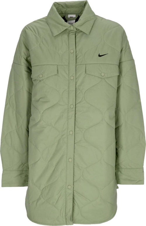 Nike-Giacca-Coach-Jacket-Donna-W-Sportswear-Essentials-Quilted-Trench-Oil-Green/black-da-donna