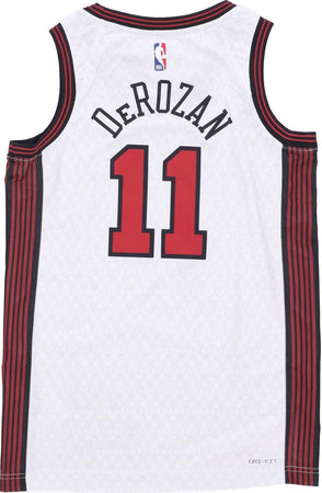 NIKE-NBA-Canotta-Basket-Uomo-Nba-City-Edition-22-Dri-fit-Swingman-Jersey-No-11-Demar-Derozan-Chibul-White-da-uomo