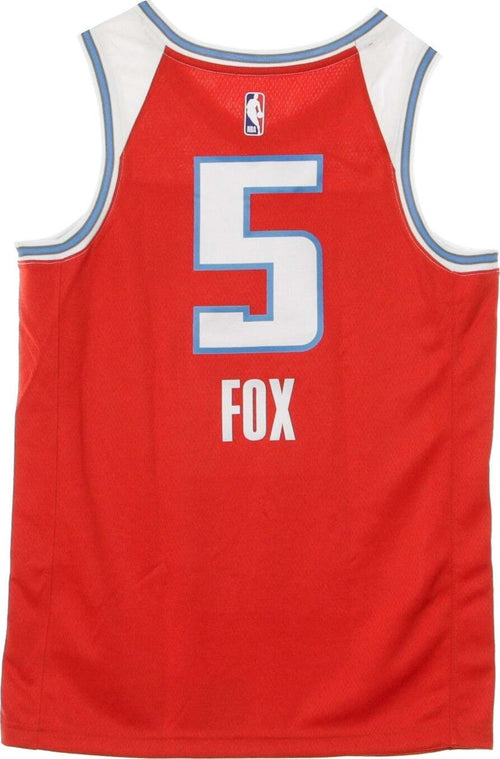 NIKE-NBA-Canotta-Basket-Uomo-Nba-Swingman-Jersey-City-Edition-No-5-De'-Aaron-Fox-Sackin-University-Red-da-uomo