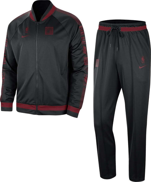 NIKE-NBA-Completo-Tuta-Uomo-Nba-Courtside-Starting-Five-Dri-Fit-Tracksuit-Miahea-Black/tough-Red-da-uomo