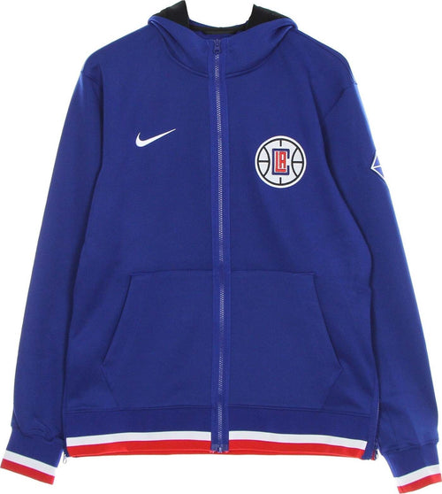 NIKE-NBA-Felpa-Leggera-Cappuccio-Zip-Uomo-Nba-Dri-Fit-Showtime-Full-Zip-Hood-Loscli-Rush-Blue/white/university-Red/white-da-uomo