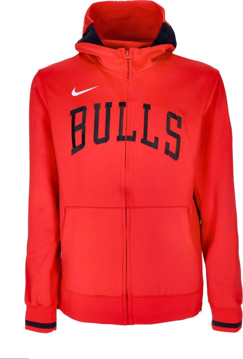 NIKE-NBA-Felpa-Leggera-Cappuccio-Zip-Uomo-Nba-Dri-fit-Showtime-Full-zip-Hoodie-Chibul-University-Red/black/white-da-uomo