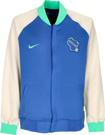 NIKE-NBA-Felpa-Leggera-College-Uomo-Nba-City-Edition-Dri-fit-Showtime-L/s-Full-zip-Jacket-Milbuc-Game-Royal/flat-Opal/green-Shock-da-uomo
