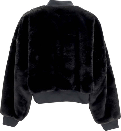 Nike-Pelliccia-Donna-W-Sportswear-Reversible-Faux-Fur-Bomber-Black/coconut-Milk-da-donna