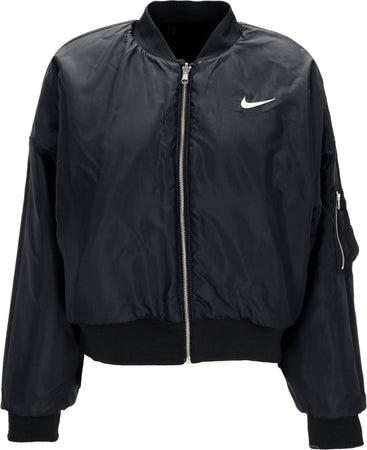 Nike-Pelliccia-Donna-W-Sportswear-Reversible-Faux-Fur-Bomber-Black/coconut-Milk-da-donna