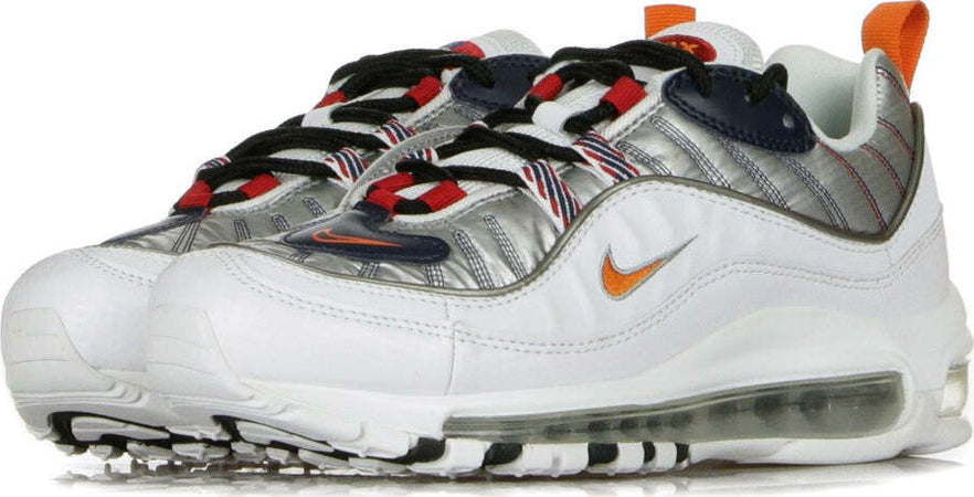Nike-Scarpa-Bassa-Donna-W-Air-Max-98-Premium-White/starfish/wolf-Grey/gym-Red-da-donna