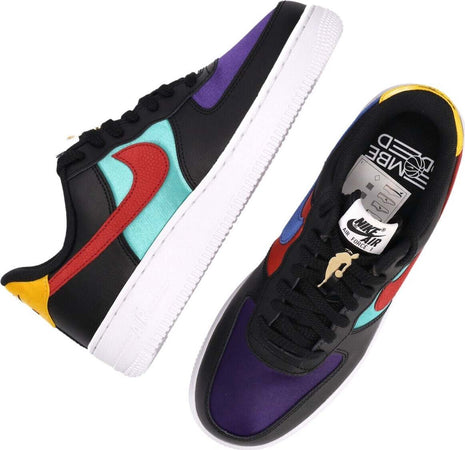 Nike-Scarpa-Bassa-Uomo-Air-Force-1-'07-Lv8-Emb-Black/gym-Red/washed-Teal/court-Purple-da-uomo