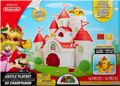 Nintendo-Super-Mario-Playset-Castello-Mushroom-Kingdom-Della-Principessa-Peach,-Con-Bellissimi-Dettagli-Come-Nel-Videogioco,-Da-3-Anni-In-Su-Spin-Master
