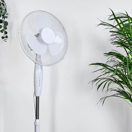 Ventilatore a piantana 3 velocità, pala da Ø 40 cm altezza regolabile h 125 cm
