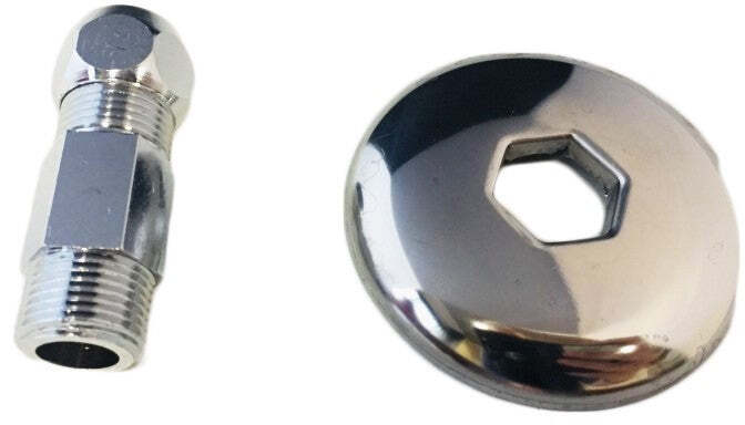 Niplex scorrevole con rosone, attacco da 3/8X10, tutto in ottone