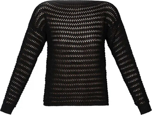 No-Nà Maglia Donna Traforata Semi Trasparente Girocollo Maniche Lunghe Top Tinta Unita Scollo Profondo Fit Morbido Moda/Donna/Abbigliamento/T-shirt top e bluse/Maglie a manica lunga You Store - Messina, Commerciovirtuoso.it