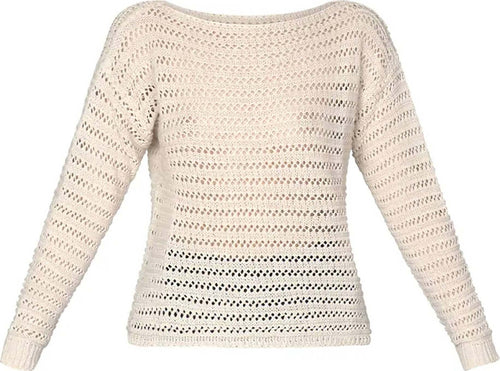 No-Nà Maglia Donna Traforata Semi Trasparente Girocollo Maniche Lunghe Top Tinta Unita Scollo Profondo Fit Morbido Moda/Donna/Abbigliamento/T-shirt top e bluse/Maglie a manica lunga You Store - Messina, Commerciovirtuoso.it