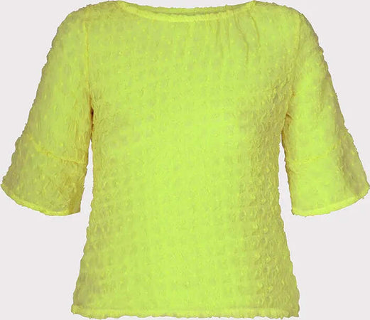 No-Nà T-Shirt Donna Arricciata Maniche a 3/4 Gialla Blusa Tessuto Goffrato Girocollo Giallo Wasabi Moda/Donna/Abbigliamento/T-shirt top e bluse/T-shirt You Store - Messina, Commerciovirtuoso.it