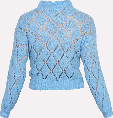 NO-NA'-|-Maglia-collo-cratere-trama-rombo
