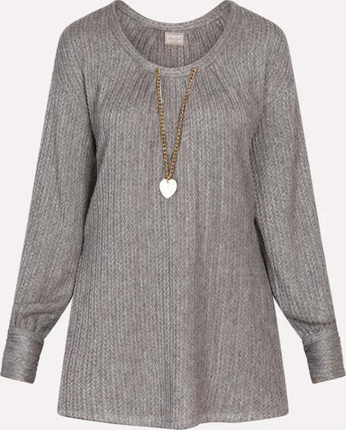 NO-NA'-|-Maglia-motivo-treccia-con-collana