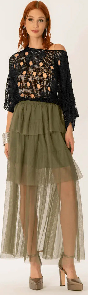 NO-NA'-|-Maglia-traforata-pois