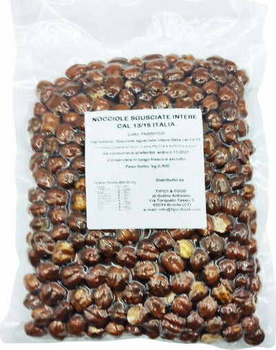 Nocciole Sgusciate Intere 500gr. Cal 13/15 Produzione Italiana Nocciola ad Uso Alimentare ideale come Snack Salutare Nocciole Tipici & Food - Bronte, Commerciovirtuoso.it