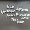 NOMI SEGNAPOSTO COMUNIONE BATTESIMO MATRIMONIO CALAMITA PLEXIGLA REGALO BOMBONIERE