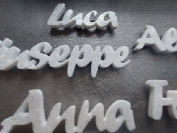 NOMI SEGNAPOSTO COMUNIONE BATTESIMO MATRIMONIO CALAMITA PLEXIGLA REGALO BOMBONIERE