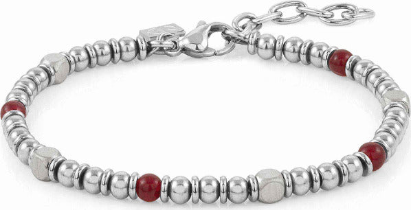 NOMINATION---BRACCIALE-INSTINCTSTYLE-IN-ACCIAIO-CON-PIETRE-DURE-ROSSO