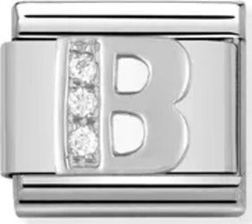 NOMINATION----LINK-COMPOSABLE-CLASSIC-IN-ARGENTO-LETTERA-B