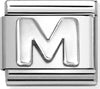 NOMINATION----LINK-COMPOSABLE-CLASSIC-LETTERA-M-IN-ARGENTO