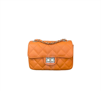 Borsa Pochette Piccola Donna Petite Bag Arancione Leathershop