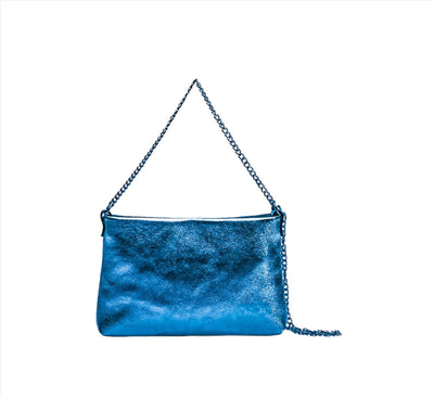 Borsa Donna Piccola a Spalla Minibag Blu Laminato