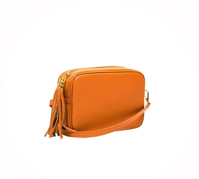 Borsa Donna a Tracolla Camera Bag Arancione Leathershop