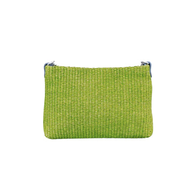 Borsa Donna Piccola a Spalla Minibag Paglia Verde Chiaro Hardware Oro Leathershop