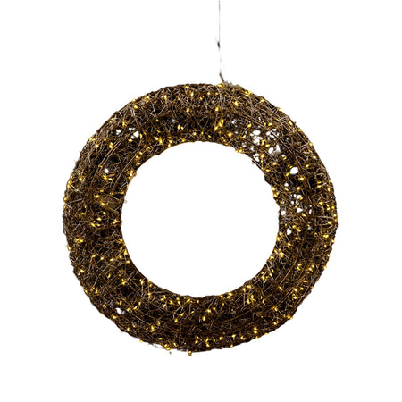 Ghirlanda tonda natalizia "Supreme" in metallo con led a luce calda