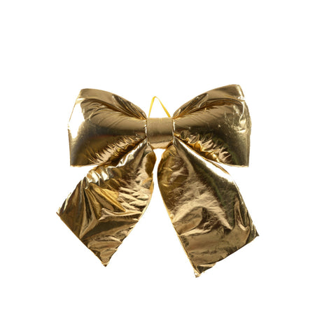 Fiocco Oro Metallizzato in tessuto decorazione natalizia per albero e ghirlanda dietro porta
