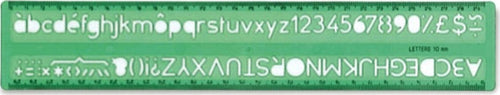 Normografo lettere e cifre Uni - 10mm - verde - Arda Cancelleria e prodotti per ufficio/Penne matite scrittura e correzione/Materiali per il disegno tecnico Eurocartuccia - Pavullo, Commerciovirtuoso.it