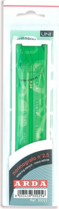 Normografo lettere e cifre Uni - 3mm - verde - Arda Cancelleria e prodotti per ufficio/Penne matite scrittura e correzione/Materiali per il disegno tecnico Eurocartuccia - Pavullo, Commerciovirtuoso.it