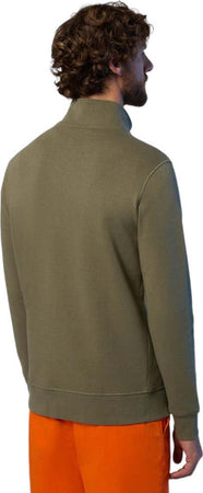 North-Sails-felpa-con-zip-verde-oliva-Basic-691221