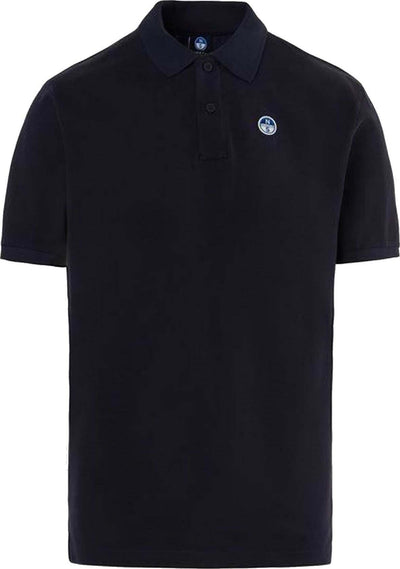 North-Sails-Polo-Uomo-Piquet-di-Cotone-Mezze-Maniche-Logo-Ricamato-Blu
