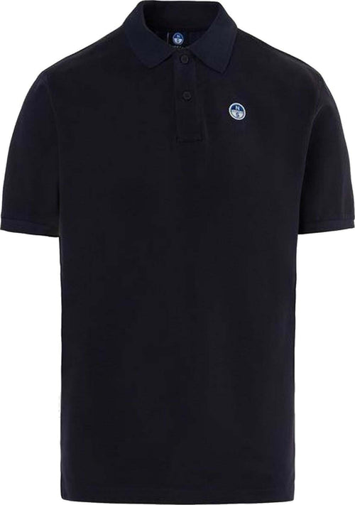 North-Sails-Polo-Uomo-Piquet-di-Cotone-Mezze-Maniche-Logo-Ricamato-Blu