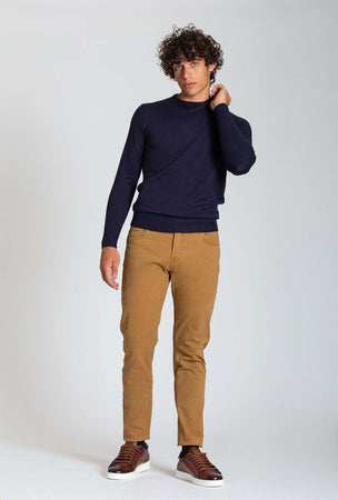 Notting-Hill-Maglia-Girocollo-Uomo-Blu-Maglia-Maniche-Lunghe-Blu
